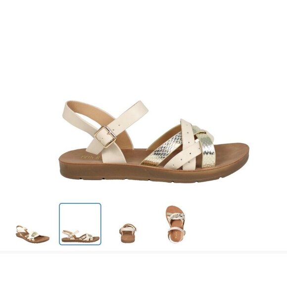 Fifth & Luxe women's metallic strappy comfort sandal NWT - Picture 3 of 4